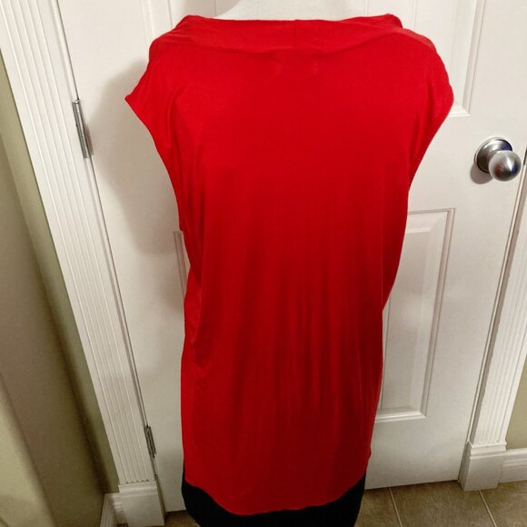 PAPA VANCOUVER Red v-neck short-sleeve top ~ Stretchy LARGE XL 1X shirt - Picture 15 of 15